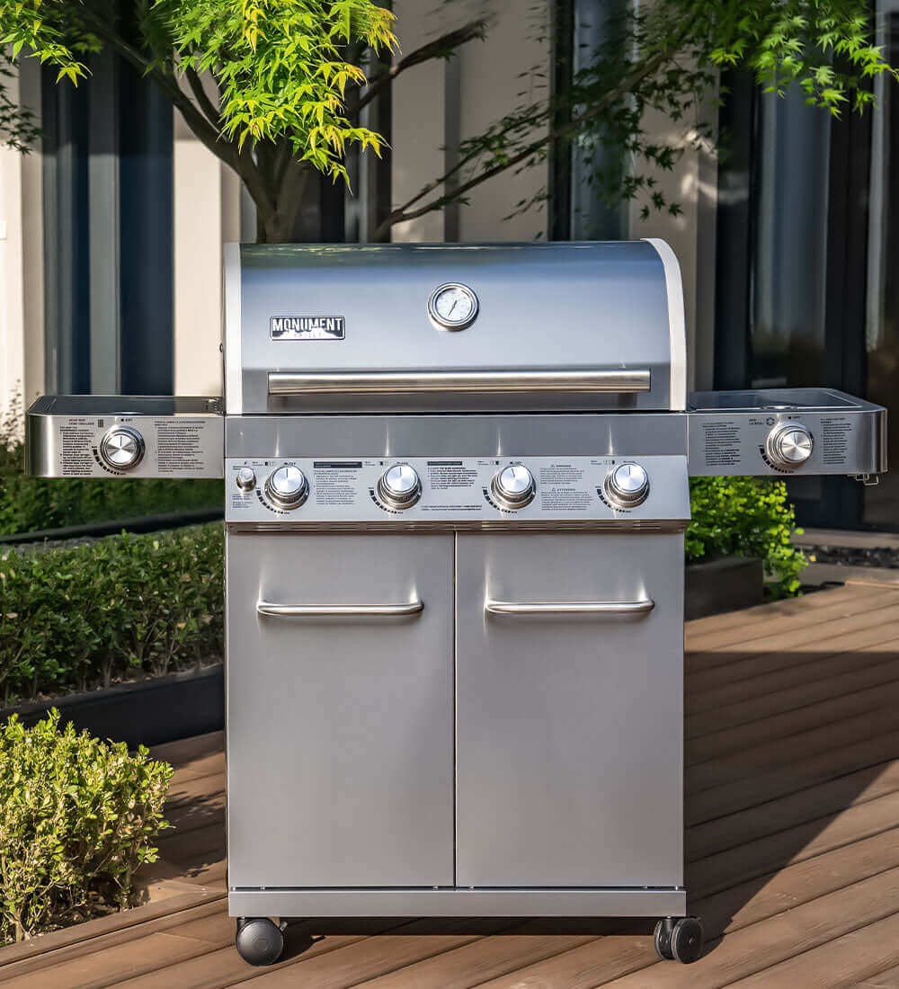 Monument Grills 24367  Stainless Infrared Gas Grill 4 Burners  Liquid Propane Gas