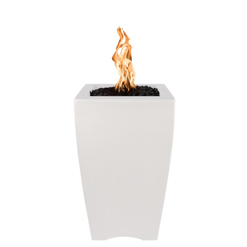 Top Fires by The Outdoor Plus Baston 30-Inch Propane Fire Pillar - Ash Concrete - Match Light - No Access Door