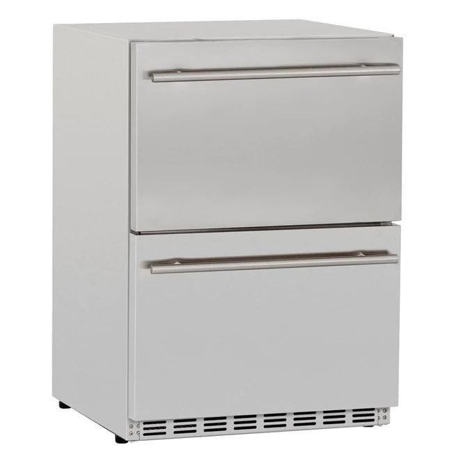 True Flame - 24" 5.3C Deluxe Outdoor Rated 2-Drawer Fridge - TF-RFR-24DR2