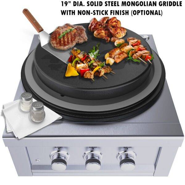 Sunstone 24” Power Cirque™ “Solid Steel Griddle” – SUN24PCB-GD