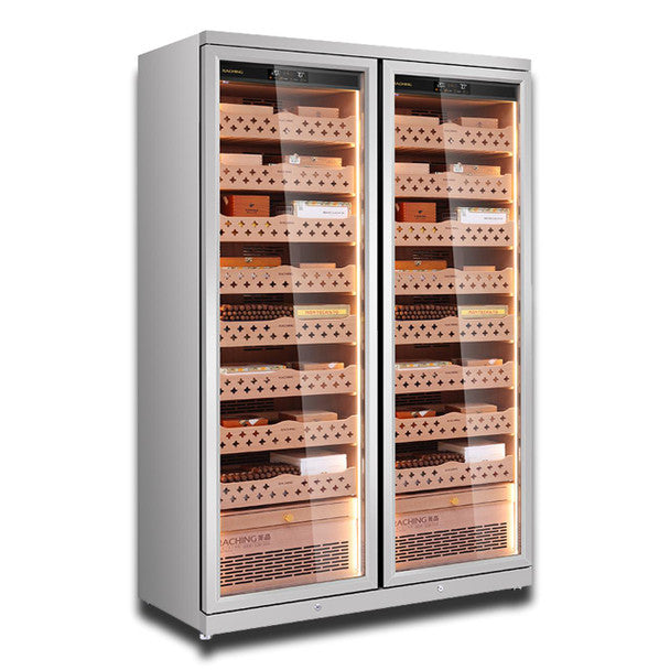 Raching CD1200 Climate Control Stainless Steel Double Door 3,200-Cigar Electric Humidor