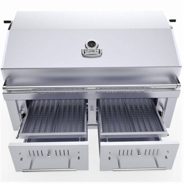 Sunstone Series 42″ Gas Hybrid Dual Zone Charcoal/Wood Burning Grill – EMCHDZ42