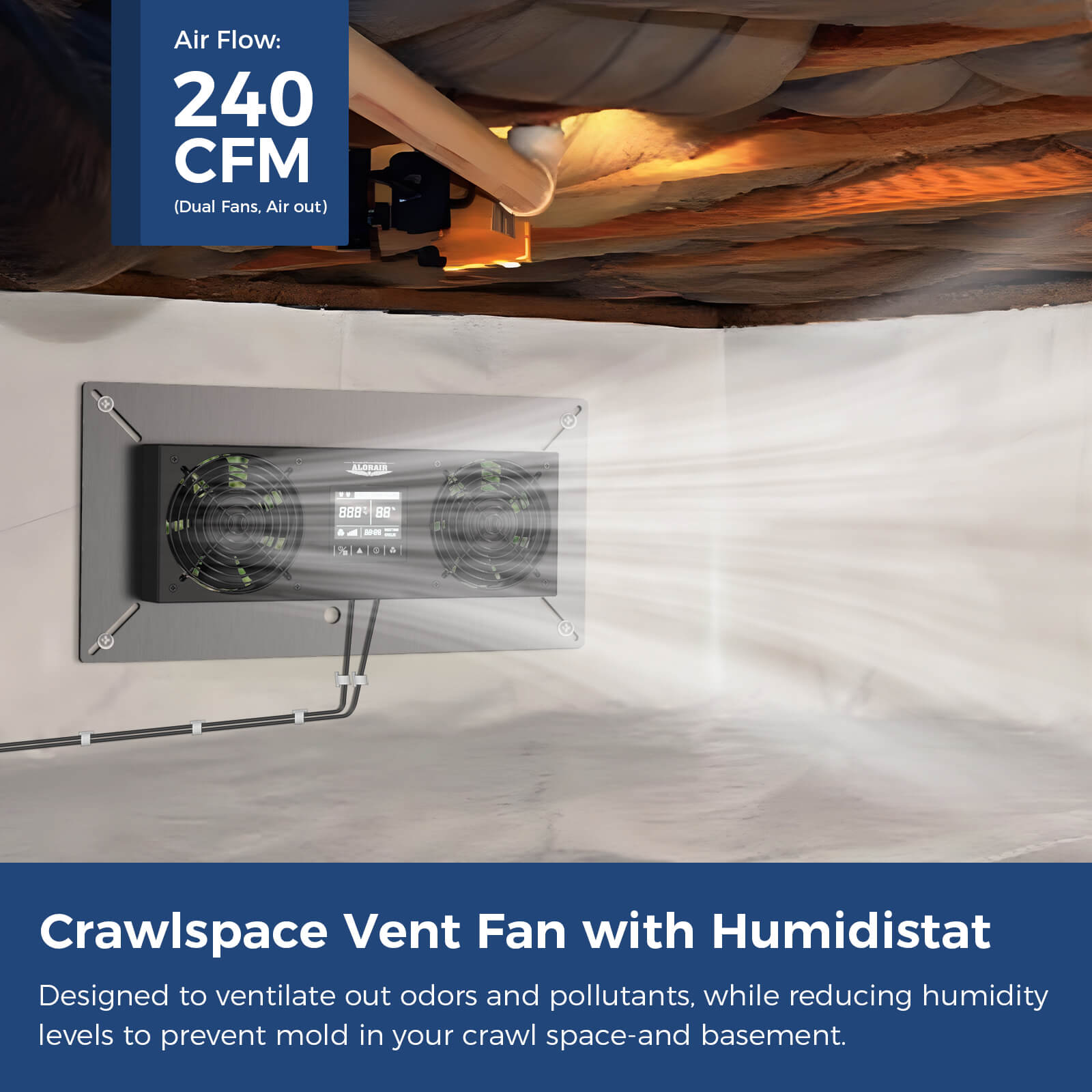 AlorAir Crawl space Basement Ventilator Fan VentirPro-S2