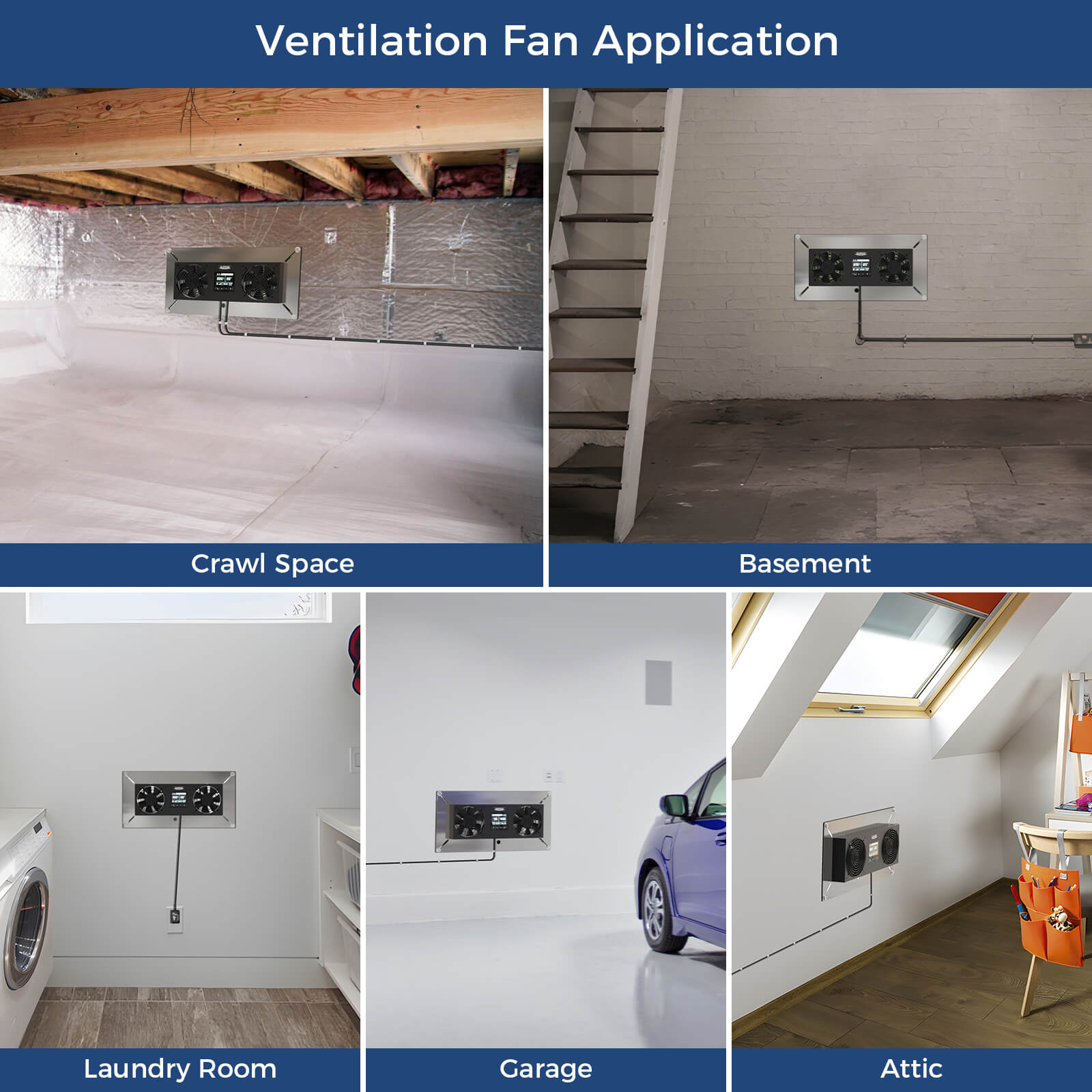 AlorAir Crawl space Basement Ventilator Fan VentirPro-S2