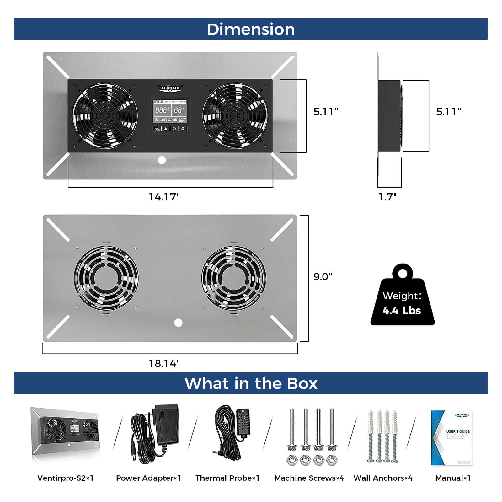 AlorAir Crawl space Basement Ventilator Fan VentirPro-S2