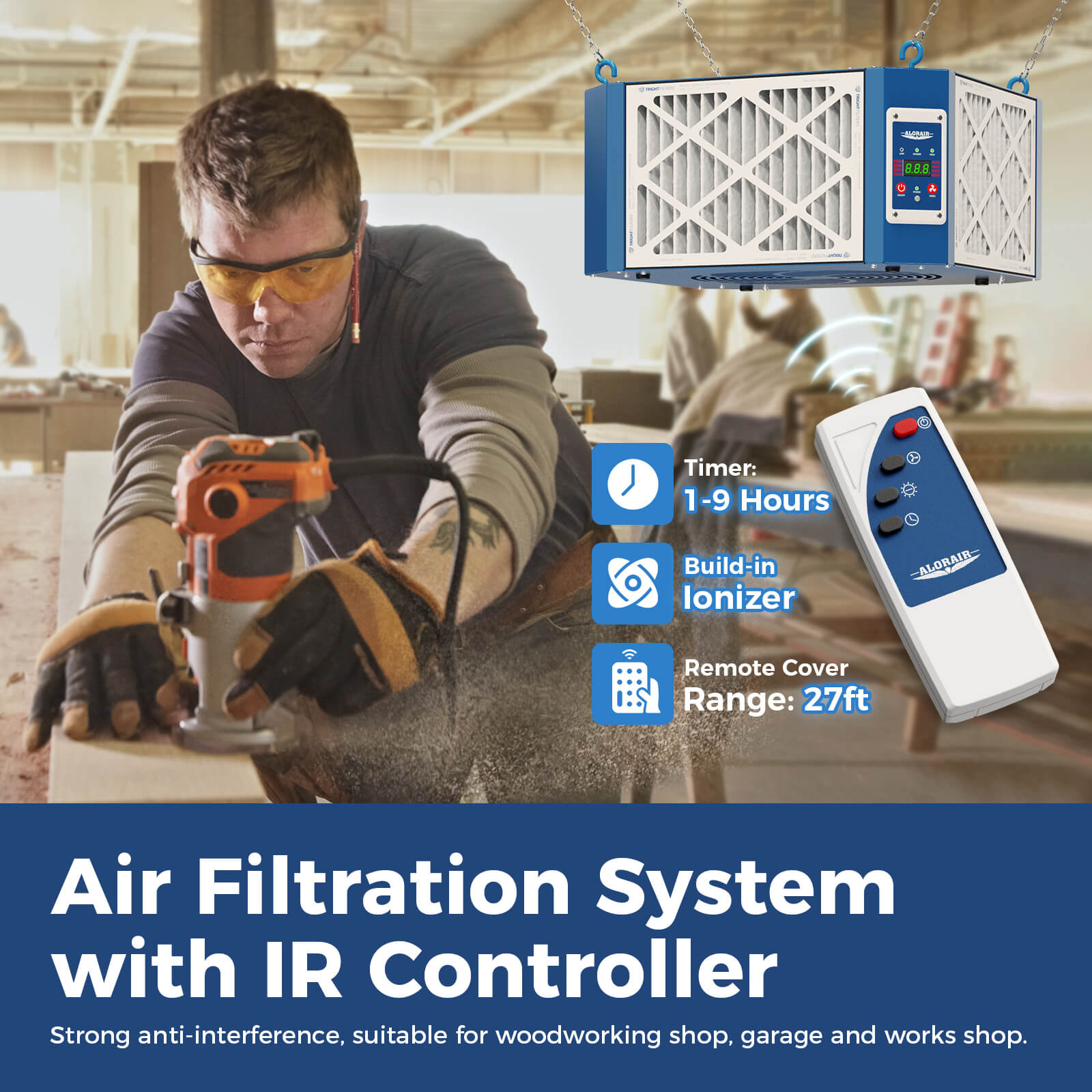 AlorAir Air Filtration System for Woodworking Purecare 1350IG