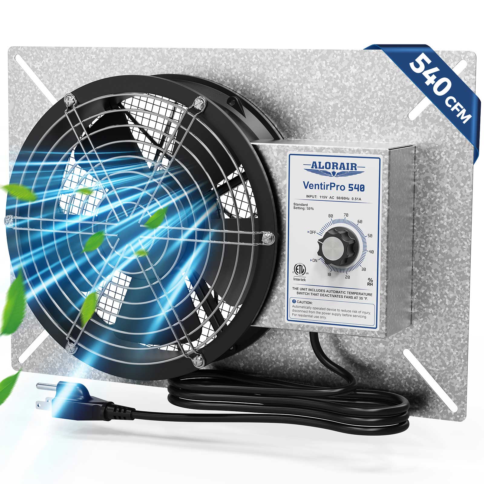 AlorAir IP55 Grade High Flow Crawl Space Ventilator Fan Ventipro 540