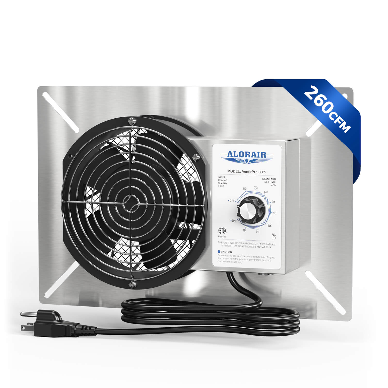 AlorAir Stainless Steel Crawl Space Ventilation Fan VentirPro 260S