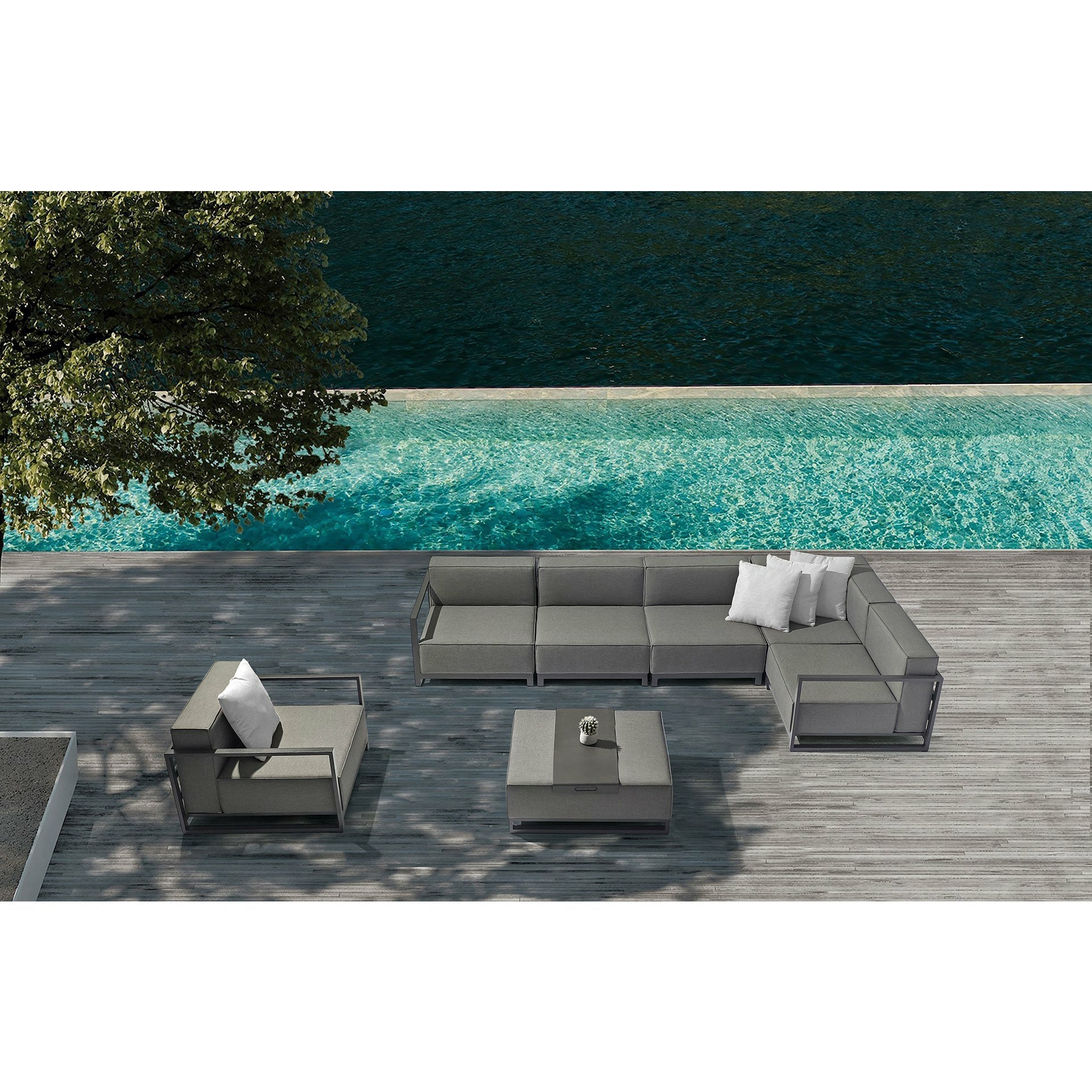 Whiteline Modern Living - Sensation Indoor Outdoor Modular MC1701-GRY