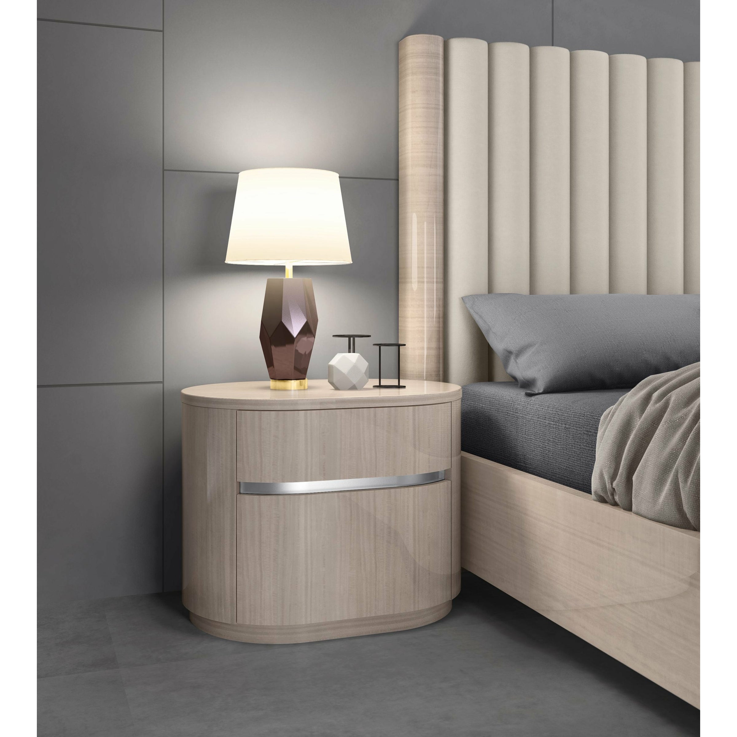 Whiteline Modern Living - Waves Nightstand NS1753-BEI