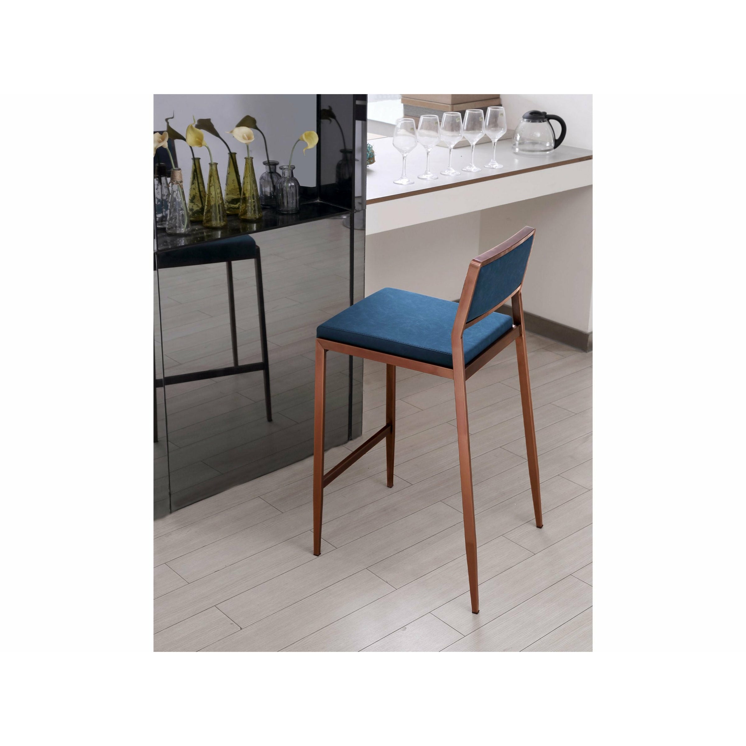 Whiteline Modern Living - Clifton Counter Stool BS1627P-TBLU