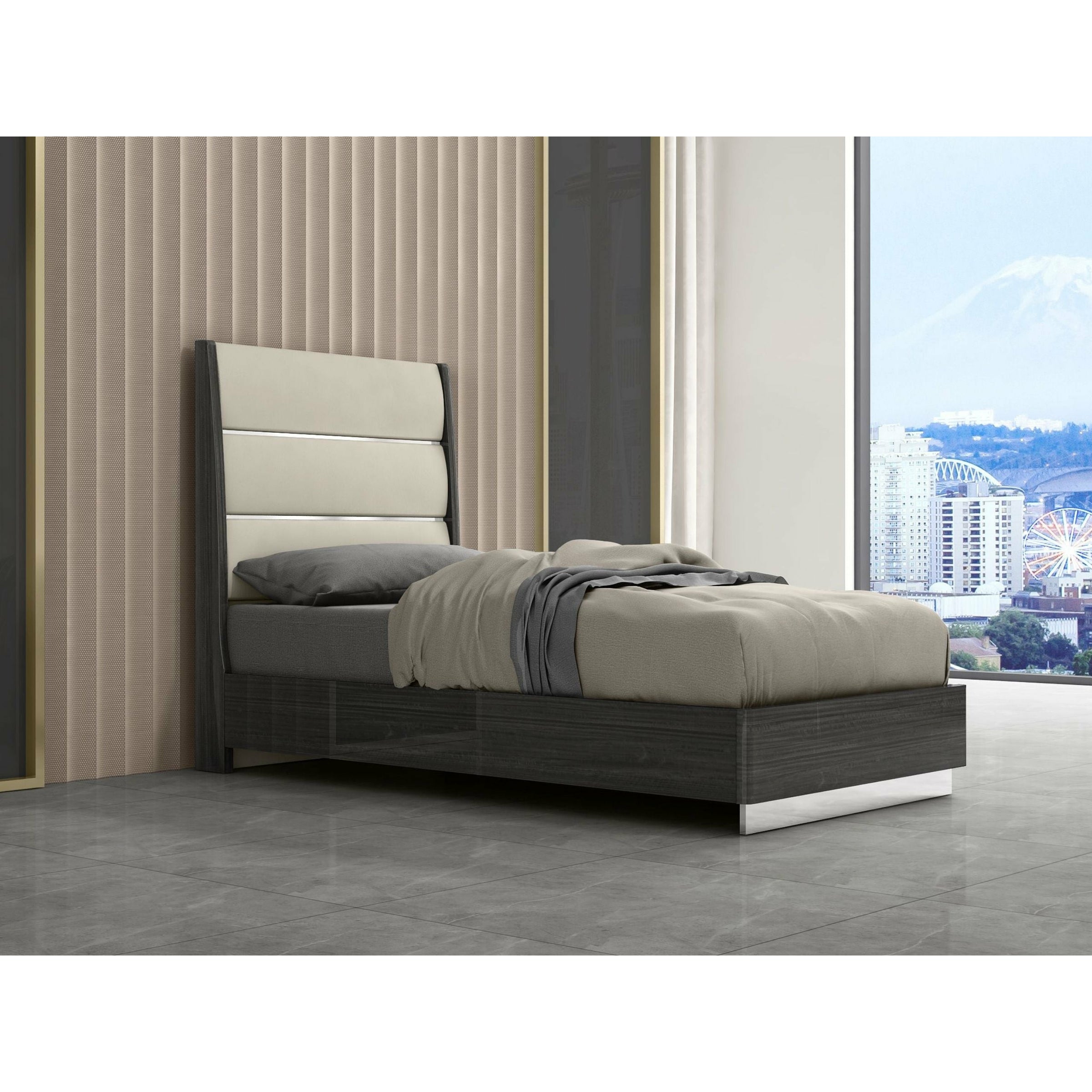 Whiteline Modern Living - Pino Bed Twin BT1752-DGRY/LGRY