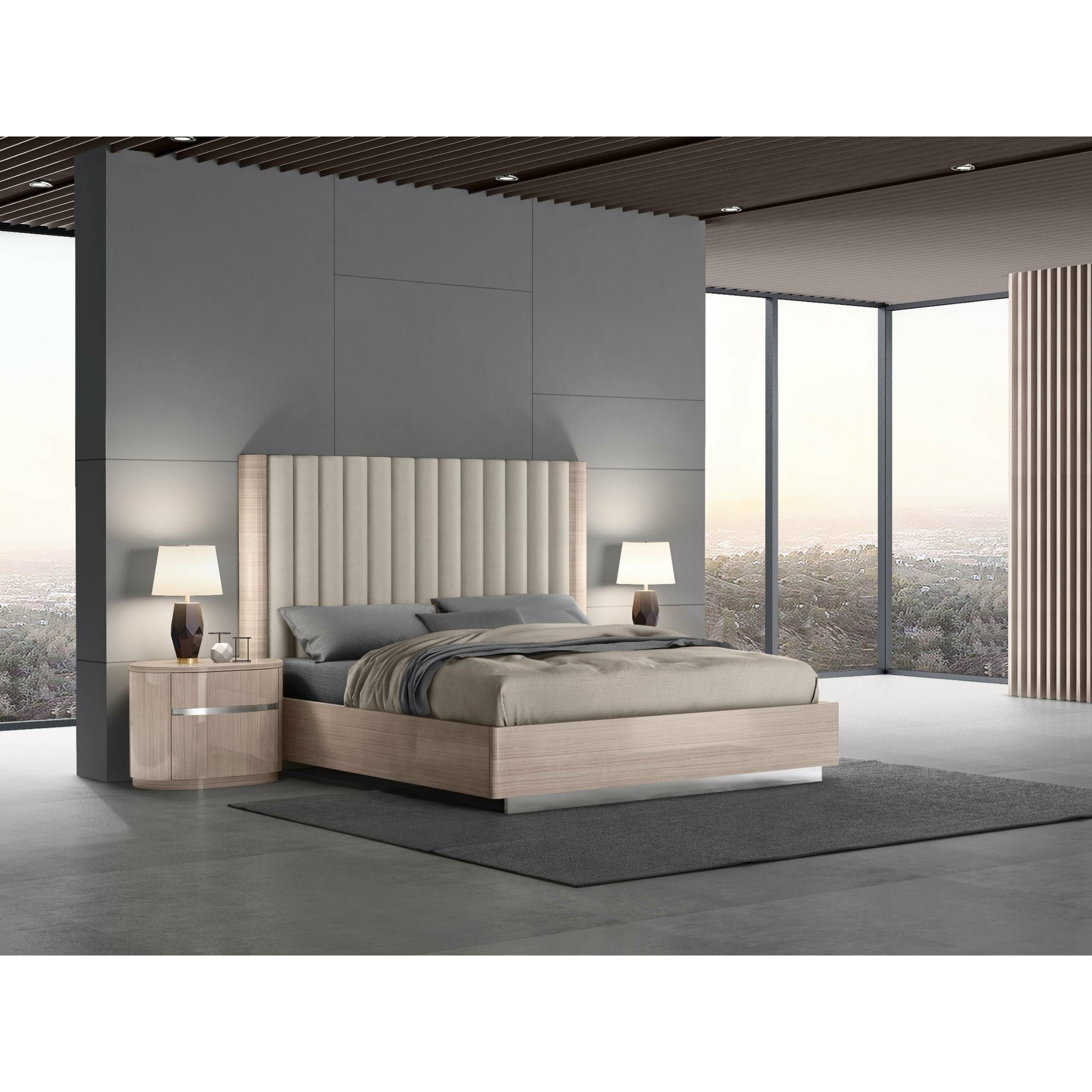 Whiteline Modern Living - Waves Bed King BK1753-BEI/BEI