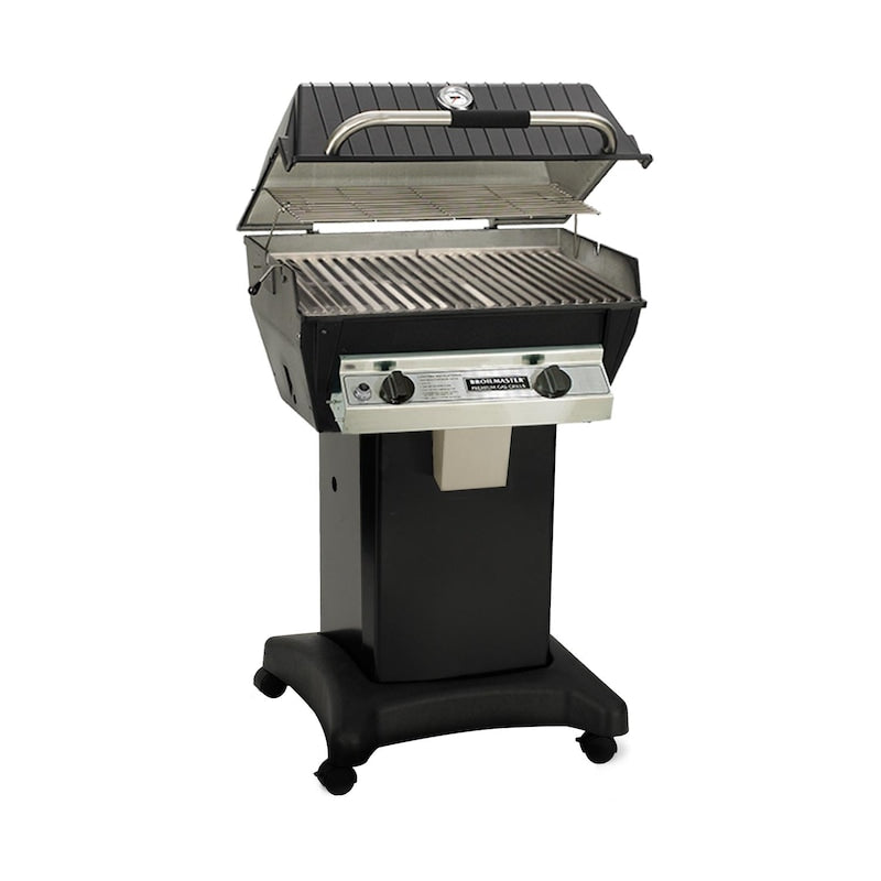 Broilmaster R3N Infrared Natural Gas Grill On Black In-Ground Post R3N + BL48-G