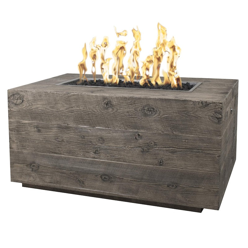 The Outdoor Plus 48" Catalina Wood Grain Concrete GAS Fire Pit, Natural GAS / Match Lit