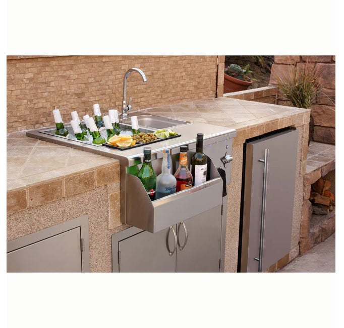 True Flame - 30" Beverage & Prep Station with LED Lights - TF-BC-30L