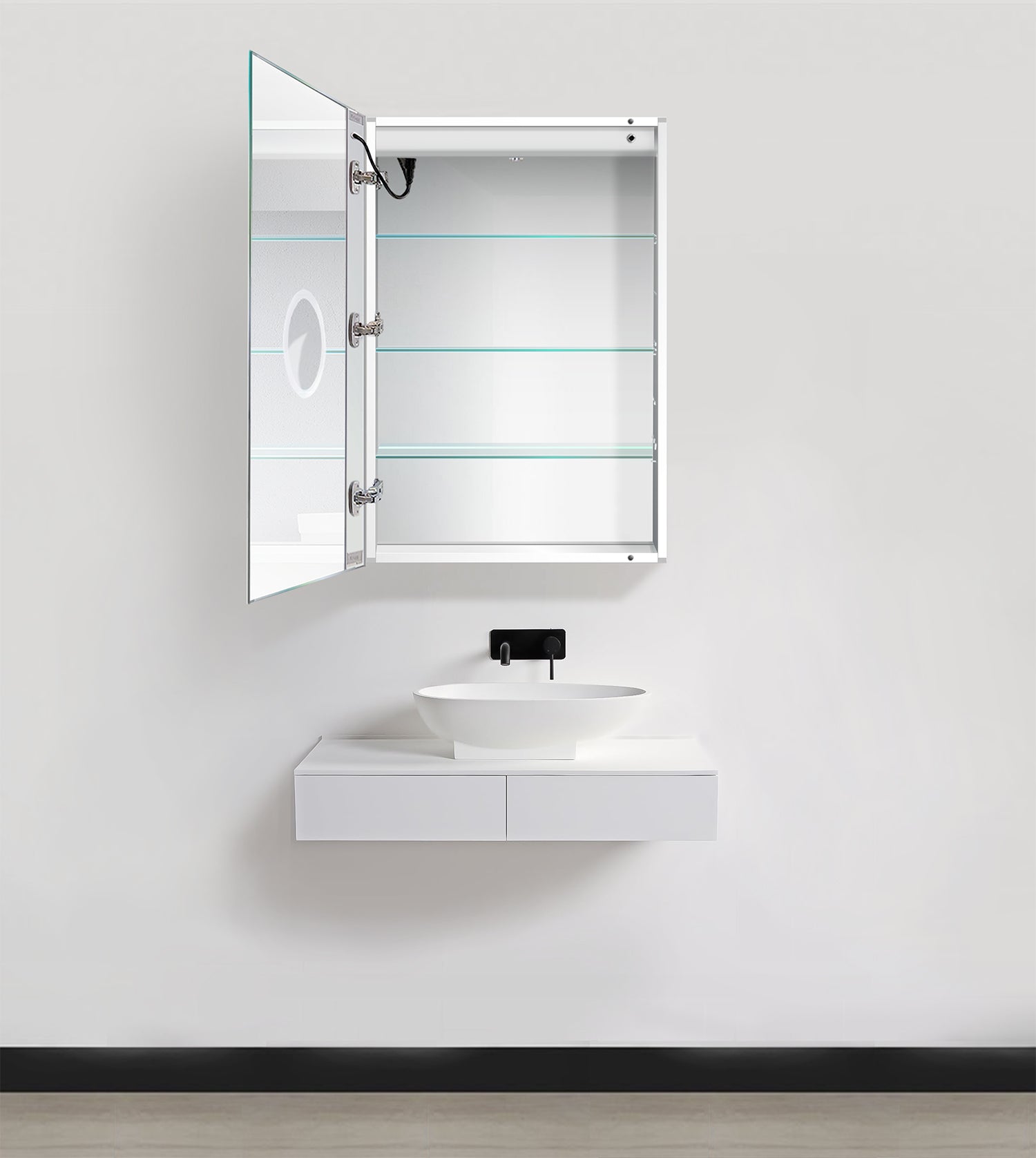 Krugg Tudor 20″x 30″ LED Bathroom Mirror w/ Dimmer & Defogger | Octagon Lighted Vanity Mirror