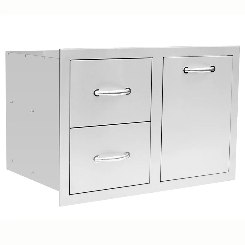 True Flame - 33" 2-Drawer & Vented LP Tank Pullout Drawer Combo - TF-DC2-33LP