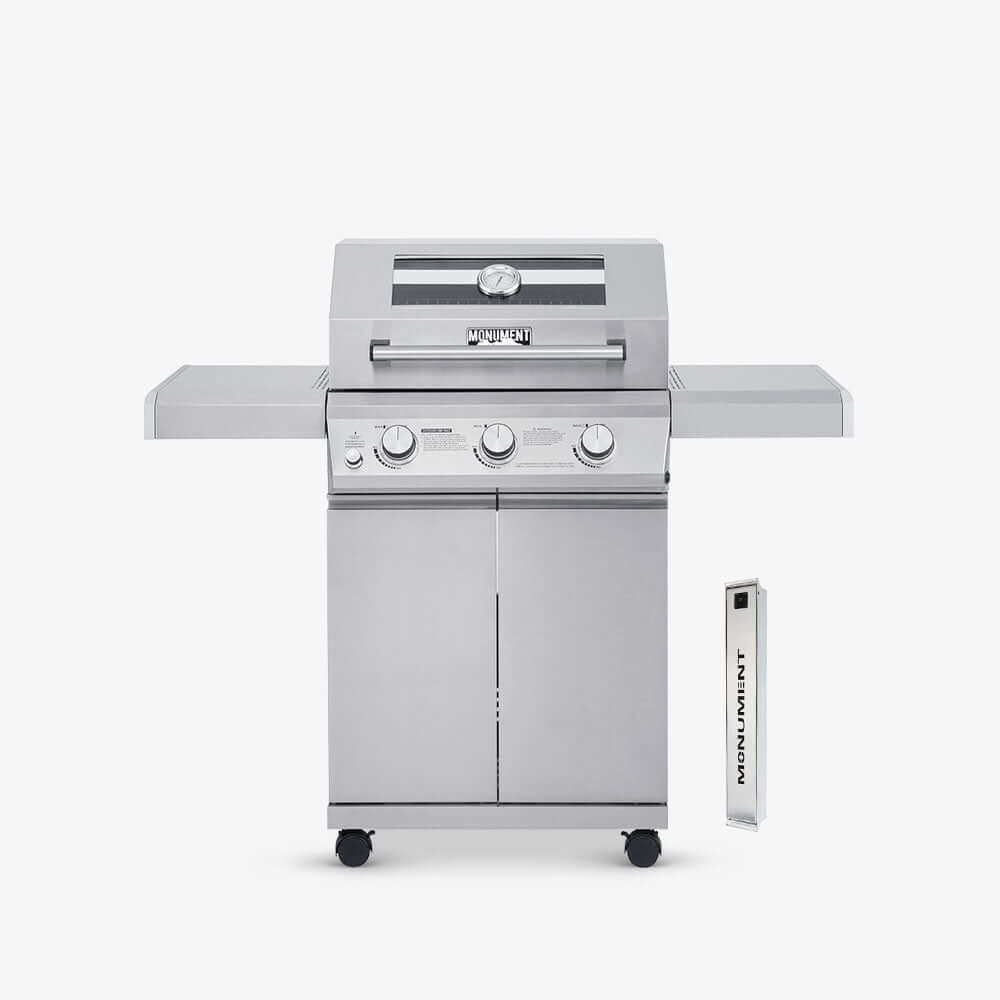 Monument Grills Mesa 300 Stainless Gas Grill 3 Burners  Liquid Propane Gas