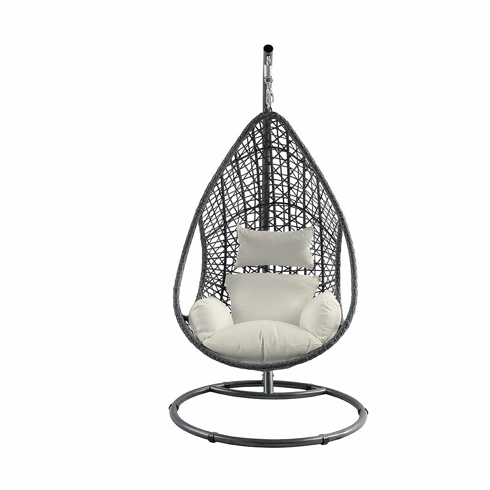 Whiteline Modern Living - Bravo Outdoor Egg Chair EG1684-GRY/WHT