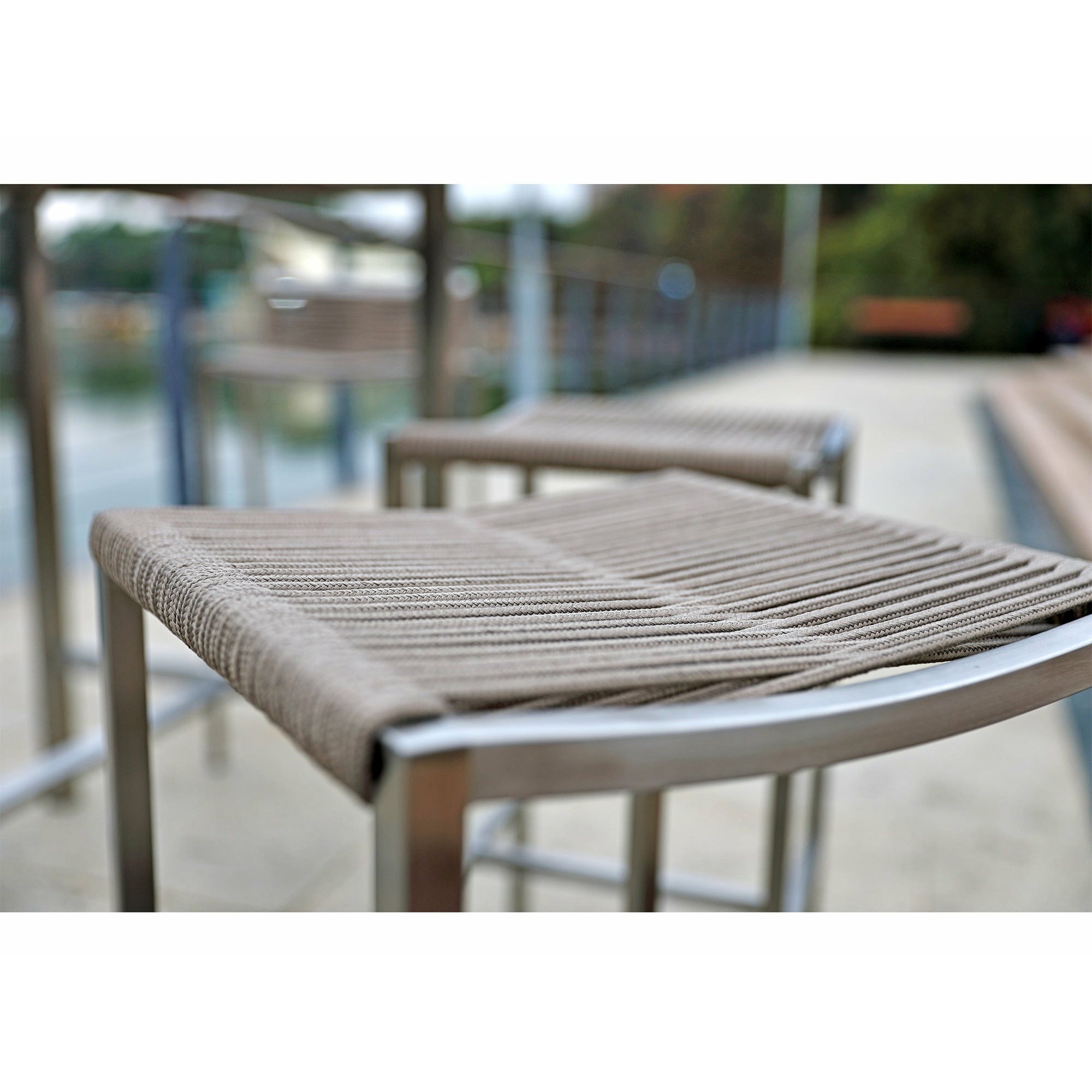 Whiteline Modern Living - Stone Backless Outdoor Barstool BS1597-NBAC