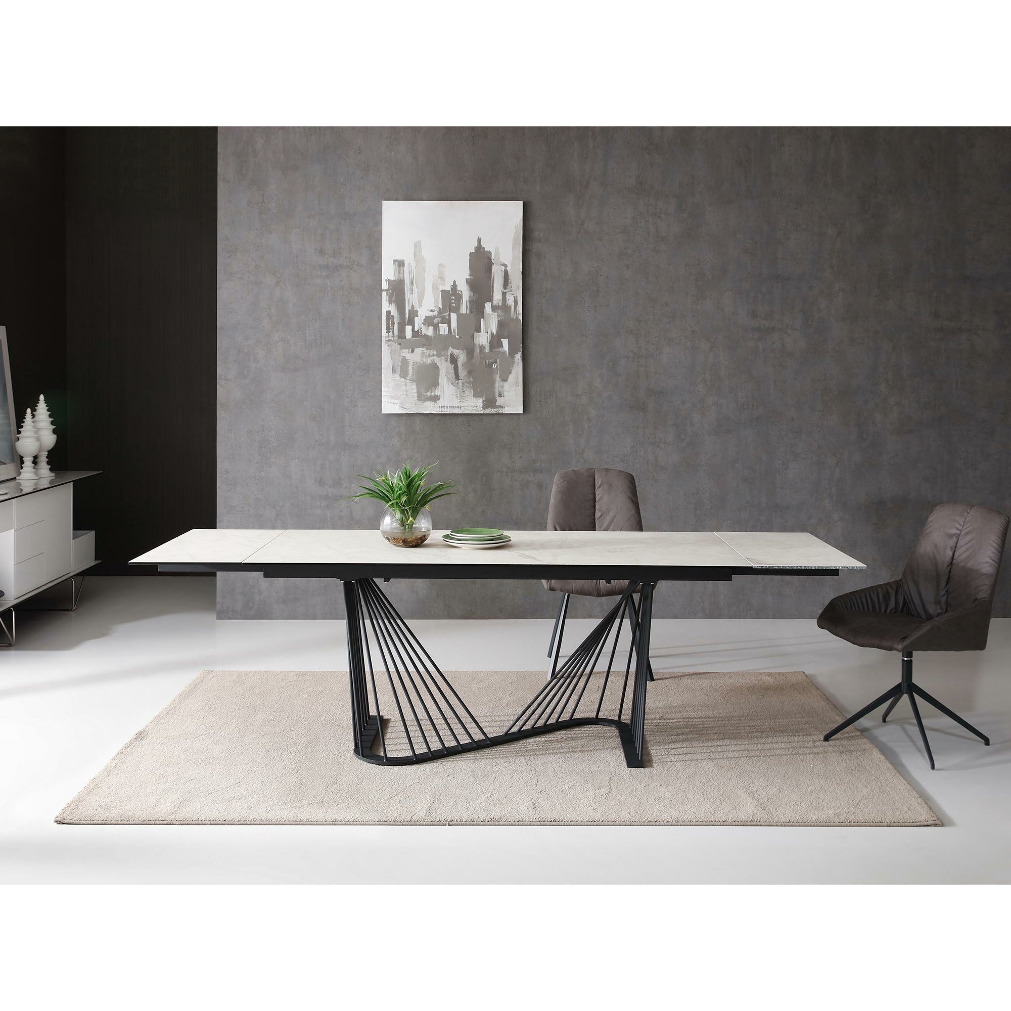 Whiteline Modern Living - Roma Extendable Dining Table DT1633E-WHT