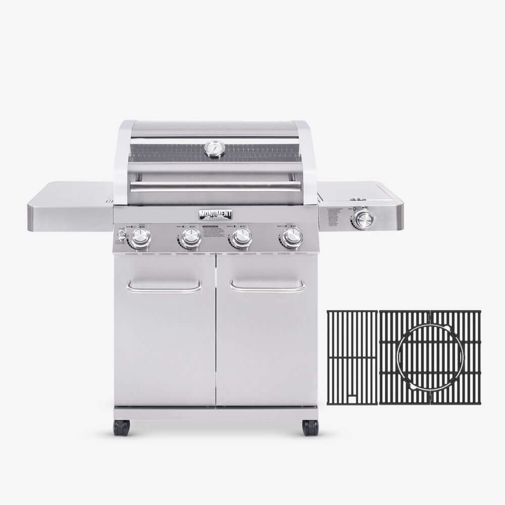 Monument Grills 41847NG Natural/Propane Gas Stainless Gas Grill 4 Burners  Propane & Natural Gas