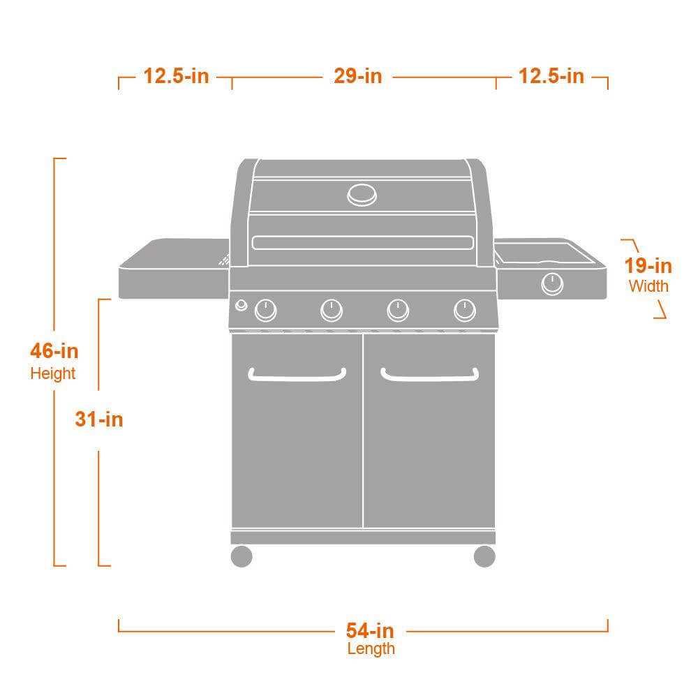 Monument Grills 41847NG Natural/Propane Gas Stainless Gas Grill 4 Burners  Propane & Natural Gas