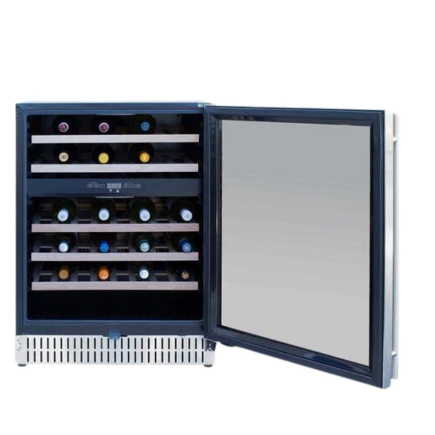 True Flame - 24" Outdoor Rated Dual Zone Wine Cooler - TF-RFR-24WD