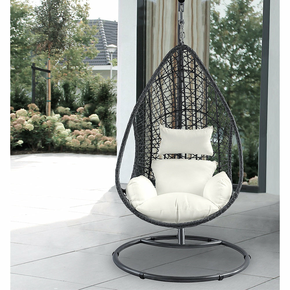 Whiteline Modern Living - Bravo Outdoor Egg Chair EG1684-GRY/WHT