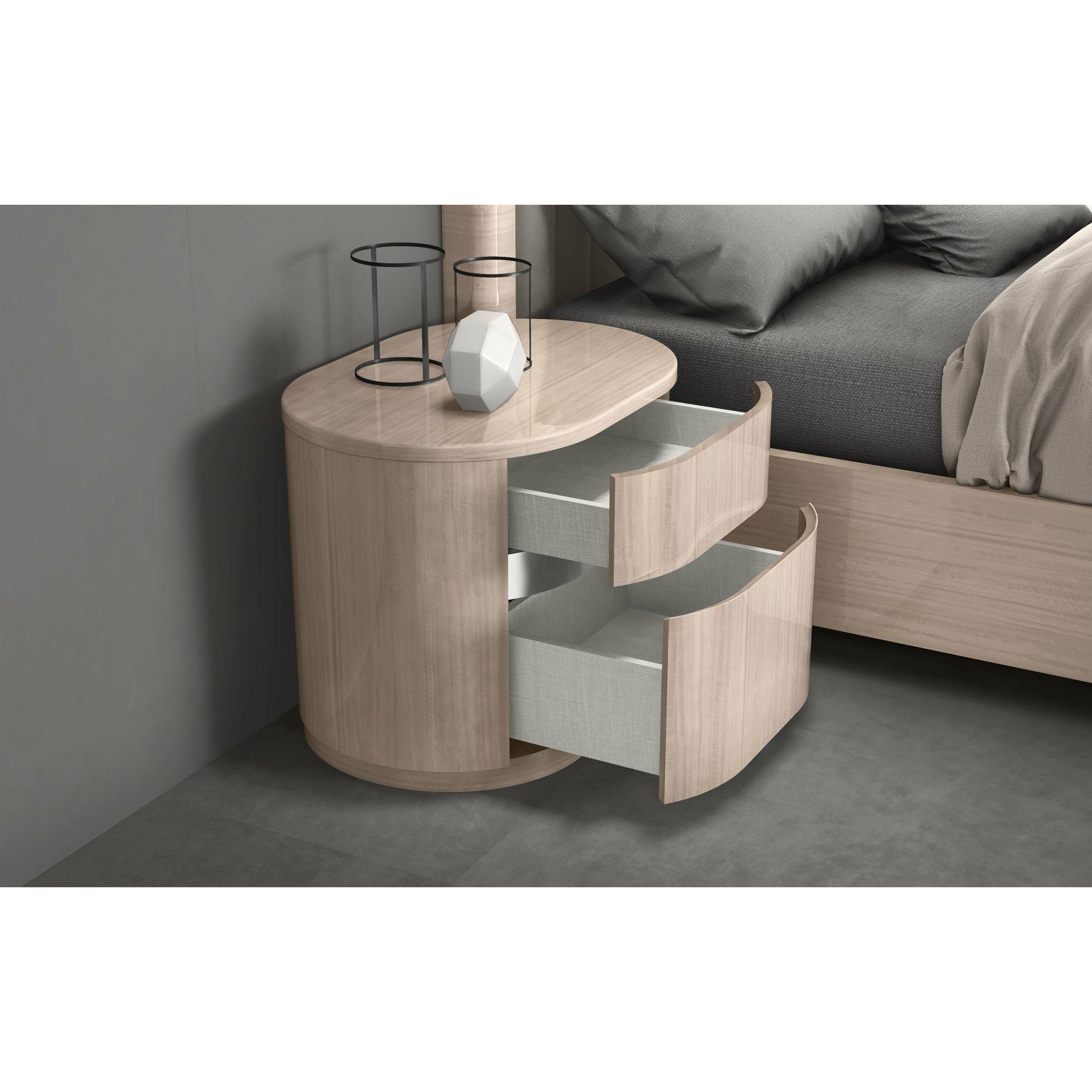 Whiteline Modern Living - Waves Nightstand NS1753-BEI