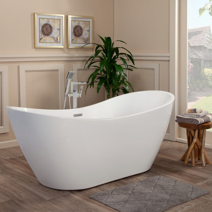 Altair Alana Freestanding Soaking Acrylic Bathtub 50270-BAT-WH-F