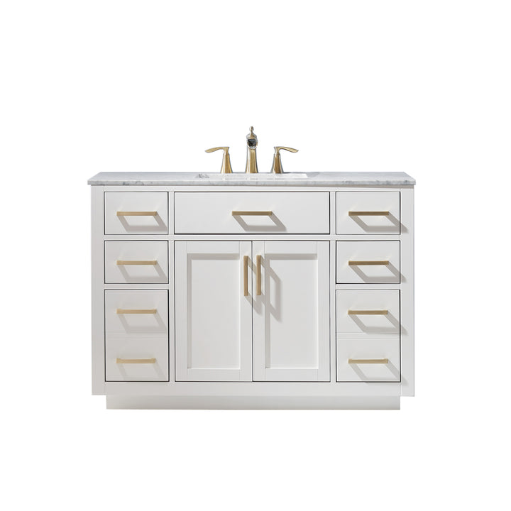 Altair Ivy 48" Single Bathroom Vanity Set with Carrara White Marble Countertop