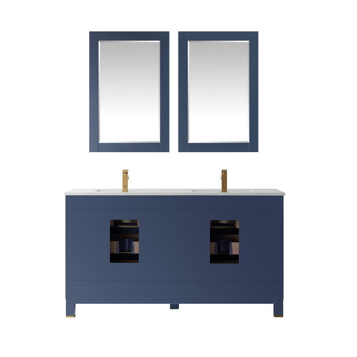 Altair Jackson 60" Double Bathroom Vanity Set with Composite Stone Countertop