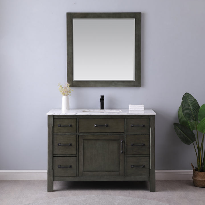 Altair Maribella 48" Single Bathroom Vanity Set with Carrara White Marble Countertop