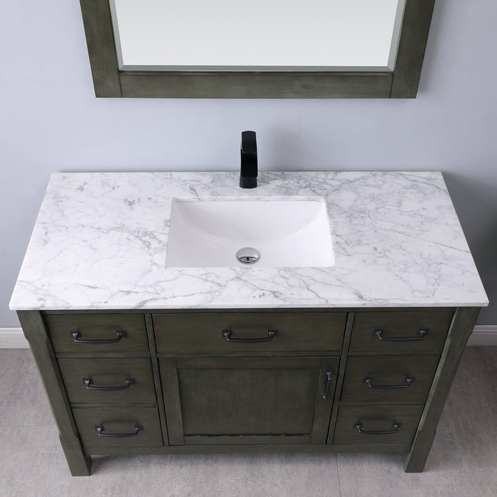 Altair Maribella 48" Single Bathroom Vanity Set with Carrara White Marble Countertop