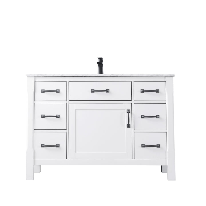 Altair Maribella 48" Single Bathroom Vanity Set with Carrara White Marble Countertop