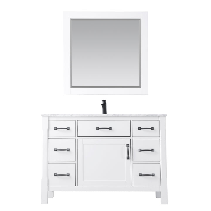 Altair Maribella 48" Single Bathroom Vanity Set with Carrara White Marble Countertop