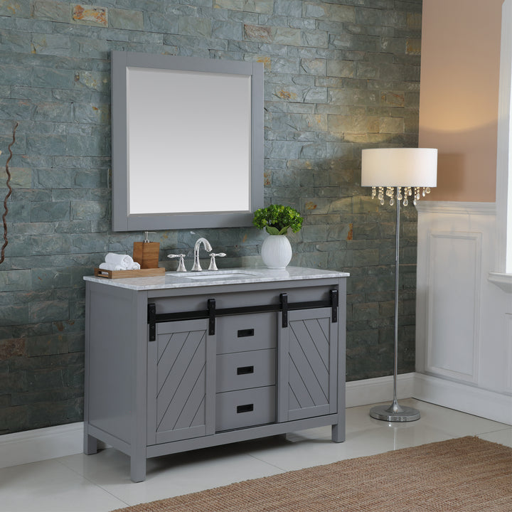 Altair Kinsley 48" Single Bathroom Vanity Set with Carrara White Marble Countertop