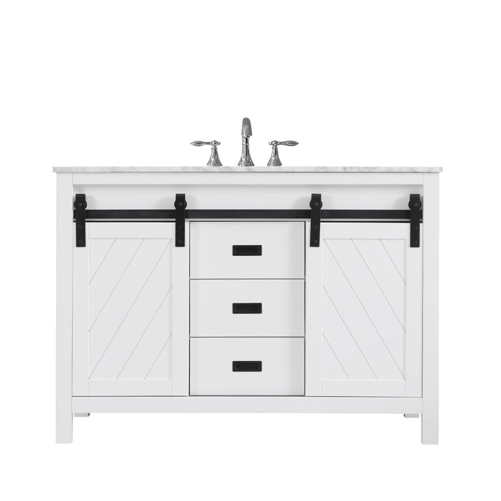 Altair Kinsley 48" Single Bathroom Vanity Set with Carrara White Marble Countertop