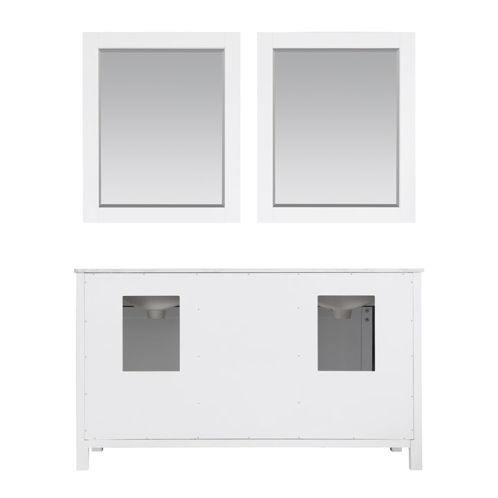 Altair Kinsley 60" Double Bathroom Vanity Set with Carrara White Marble Countertop