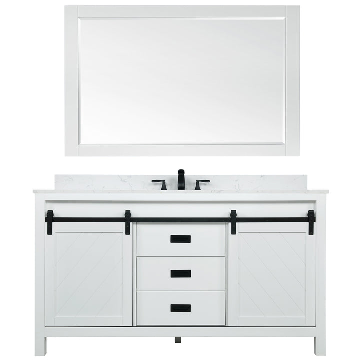 Altair Kinsley 60" Single Bathroom Vanity Set with Aosta White Marble Countertop