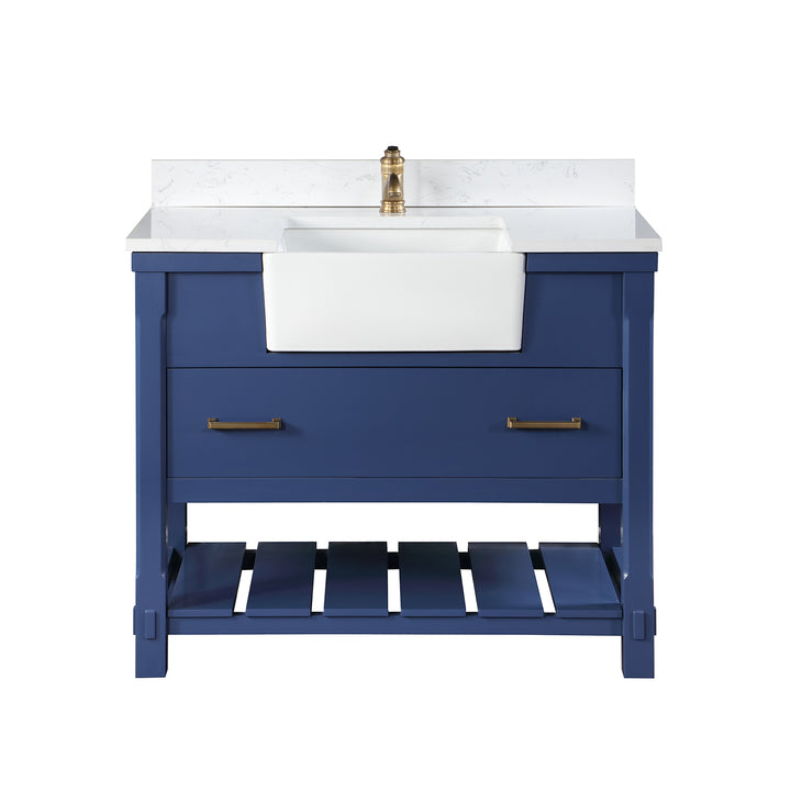 Altair Georgia 42" Single Bathroom Vanity with White Farmhouse Basin