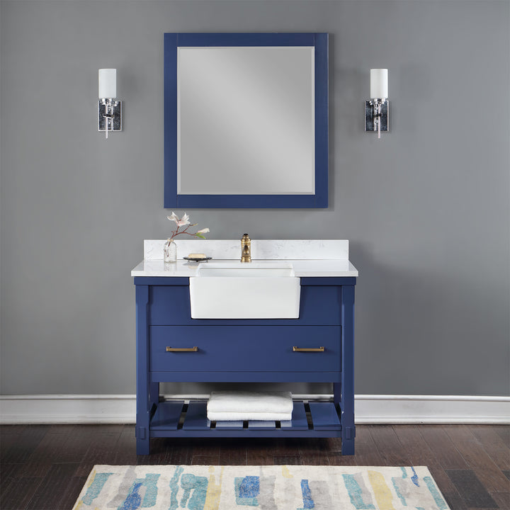 Altair Georgia 42" Single Bathroom Vanity with White Farmhouse Basin