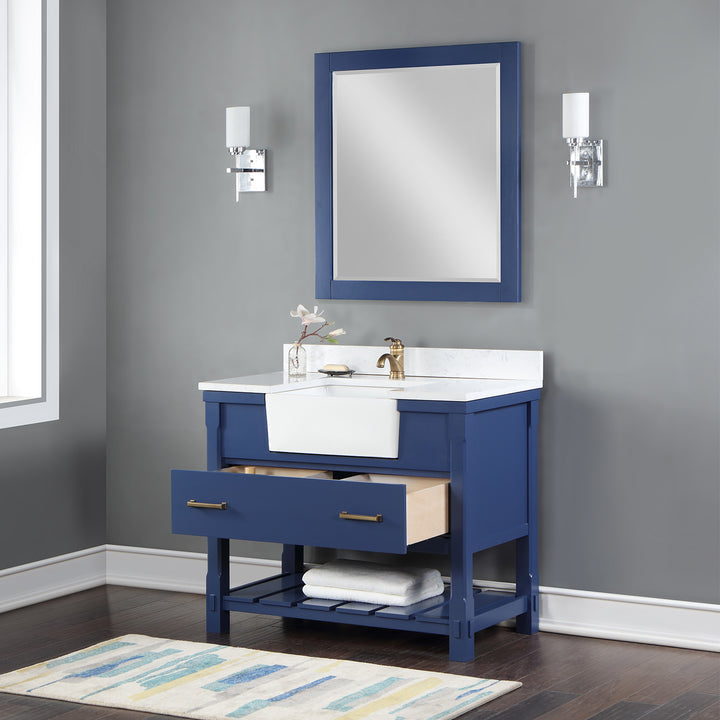 Altair Georgia 42" Single Bathroom Vanity with White Farmhouse Basin