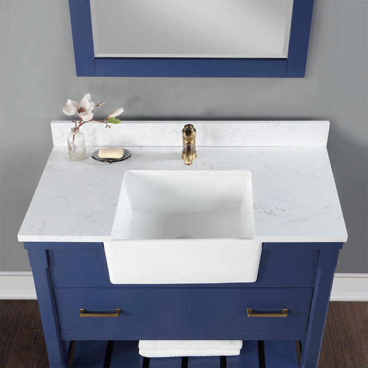 Altair Georgia 42" Single Bathroom Vanity with White Farmhouse Basin