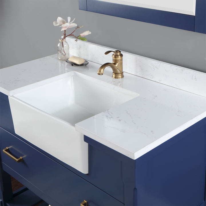 Altair Georgia 42" Single Bathroom Vanity with White Farmhouse Basin