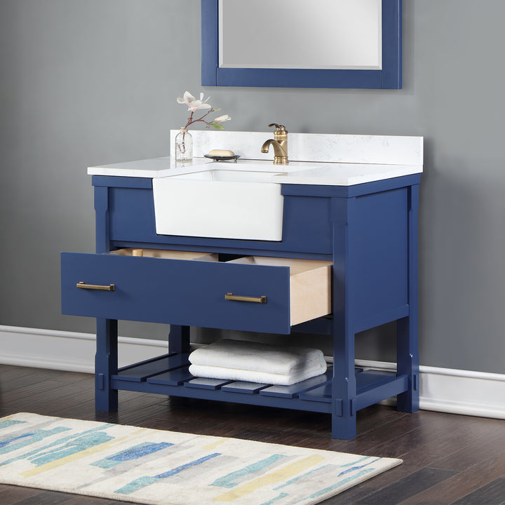 Altair Georgia 42" Single Bathroom Vanity with White Farmhouse Basin