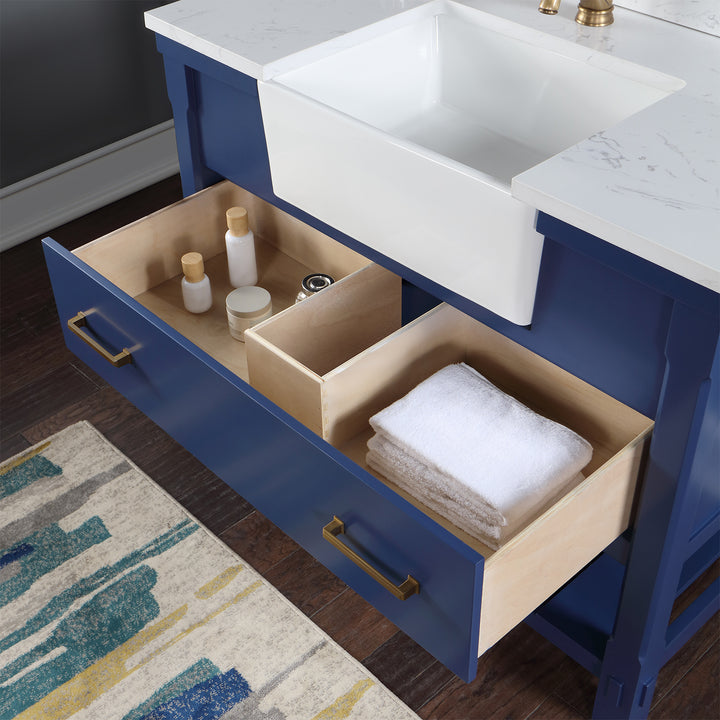 Altair Georgia 42" Single Bathroom Vanity with White Farmhouse Basin