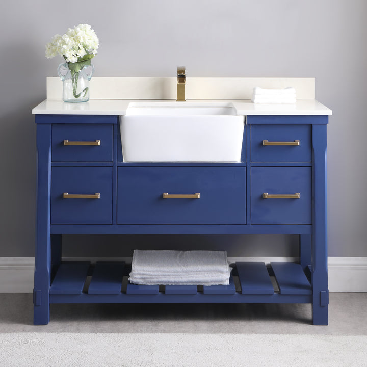 Altair Georgia 48" Single Bathroom Vanity with White Farmhouse Basin